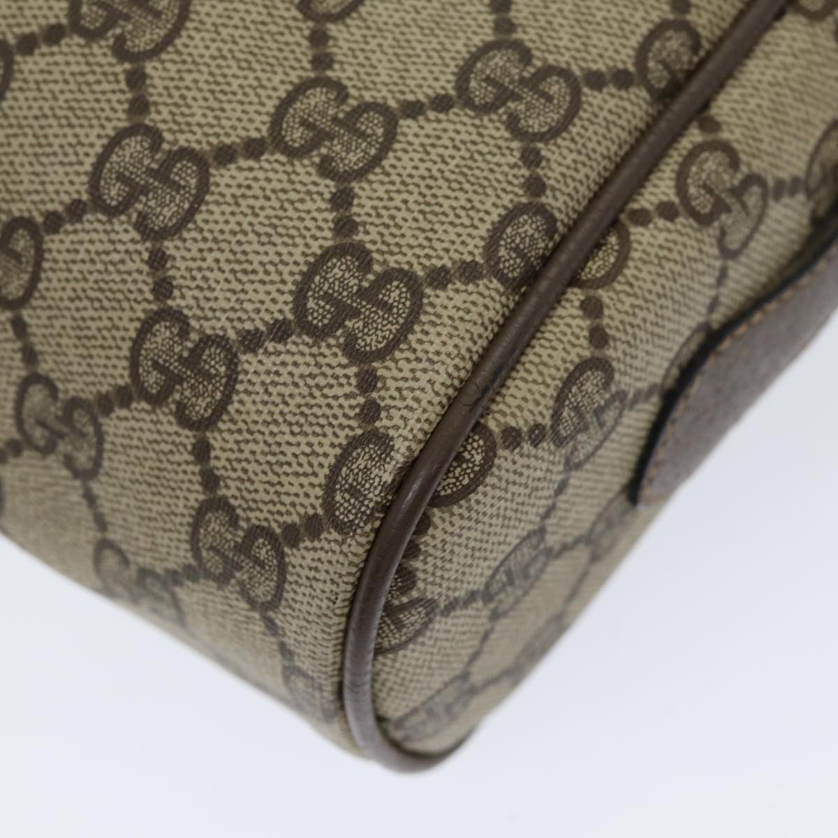 GUCCI GG Supreme Web Sherry Line Shoulder Bag PVC Leather Beige gold 84568