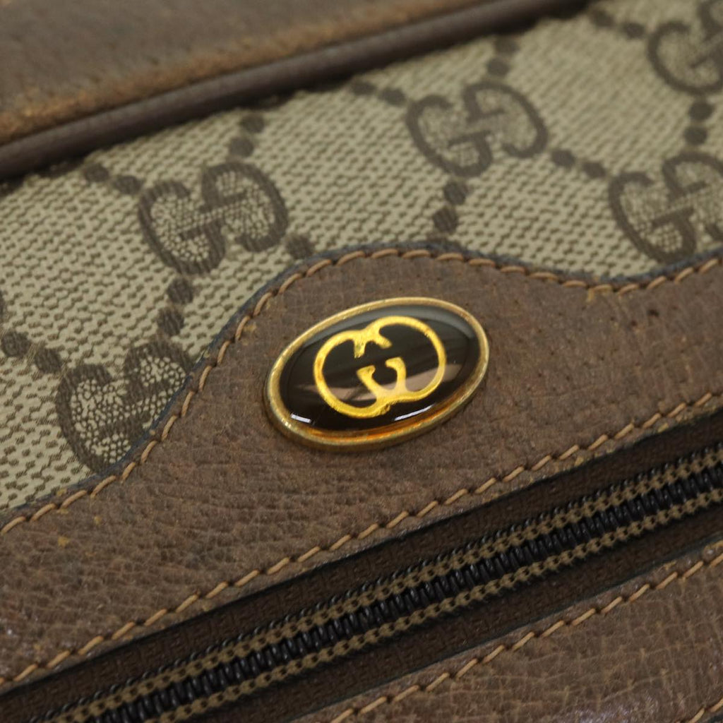 GUCCI GG Supreme Web Sherry Line Shoulder Bag PVC Leather Beige gold 84568
