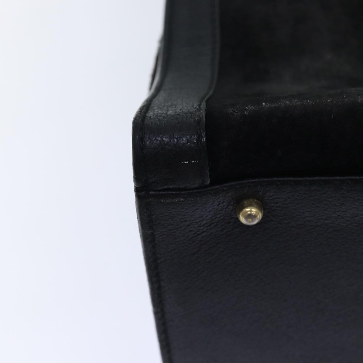 GUCCI Bamboo Hand Bag Suede Black Gold 02 123 0260 84570