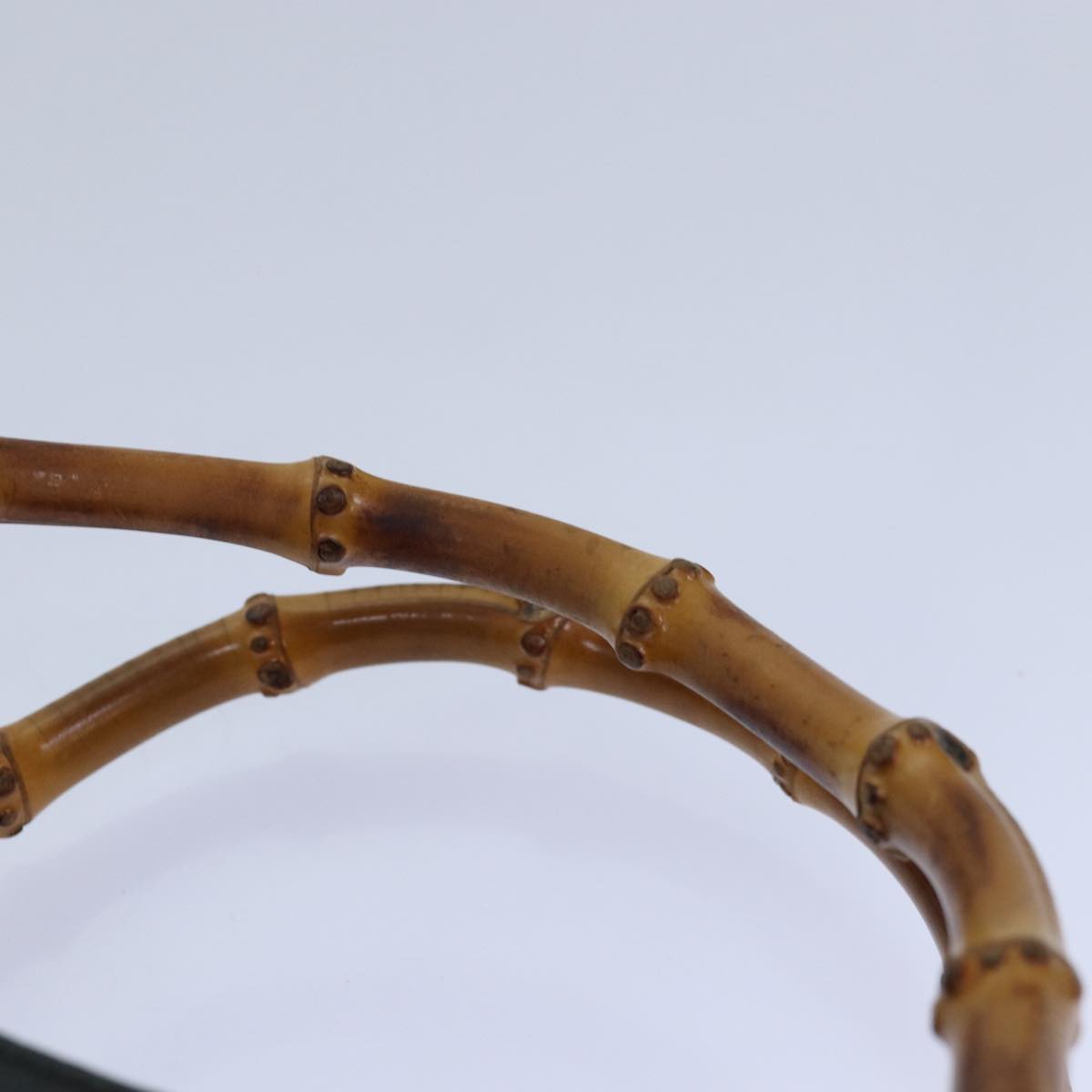 GUCCI Bamboo Hand Bag Suede Black Gold 02 123 0260 84570