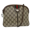 GUCCI GG Supreme Web Sherry Line Shoulder Bag PVC Beige 904 02 047 84571