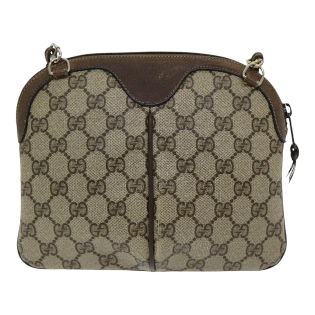 GUCCI GG Supreme Web Sherry Line Shoulder Bag PVC Beige 904 02 047 84571
