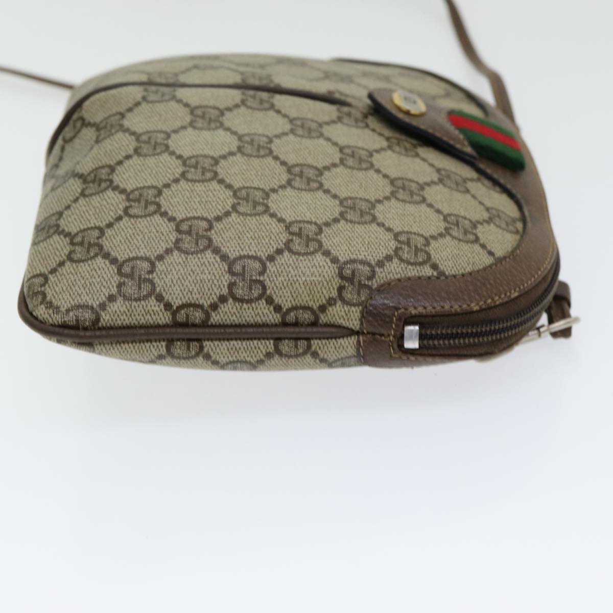 GUCCI GG Supreme Web Sherry Line Shoulder Bag PVC Beige 904 02 047 84571