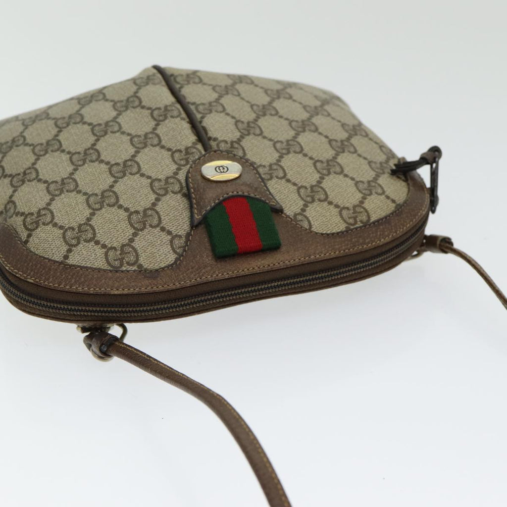 GUCCI GG Supreme Web Sherry Line Shoulder Bag PVC Beige 904 02 047 84571