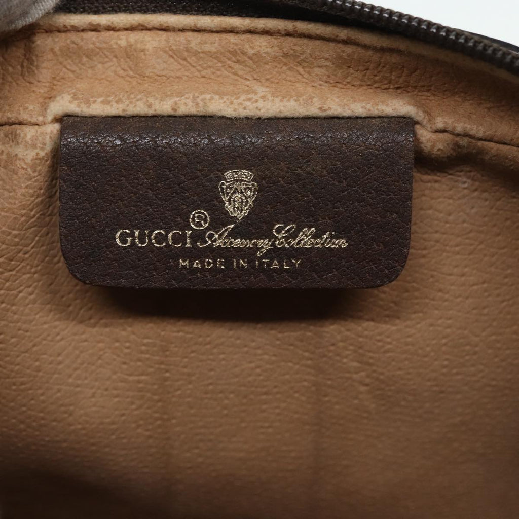 GUCCI GG Supreme Web Sherry Line Clutch Bag PVC Beige Red 156 01 012 84589