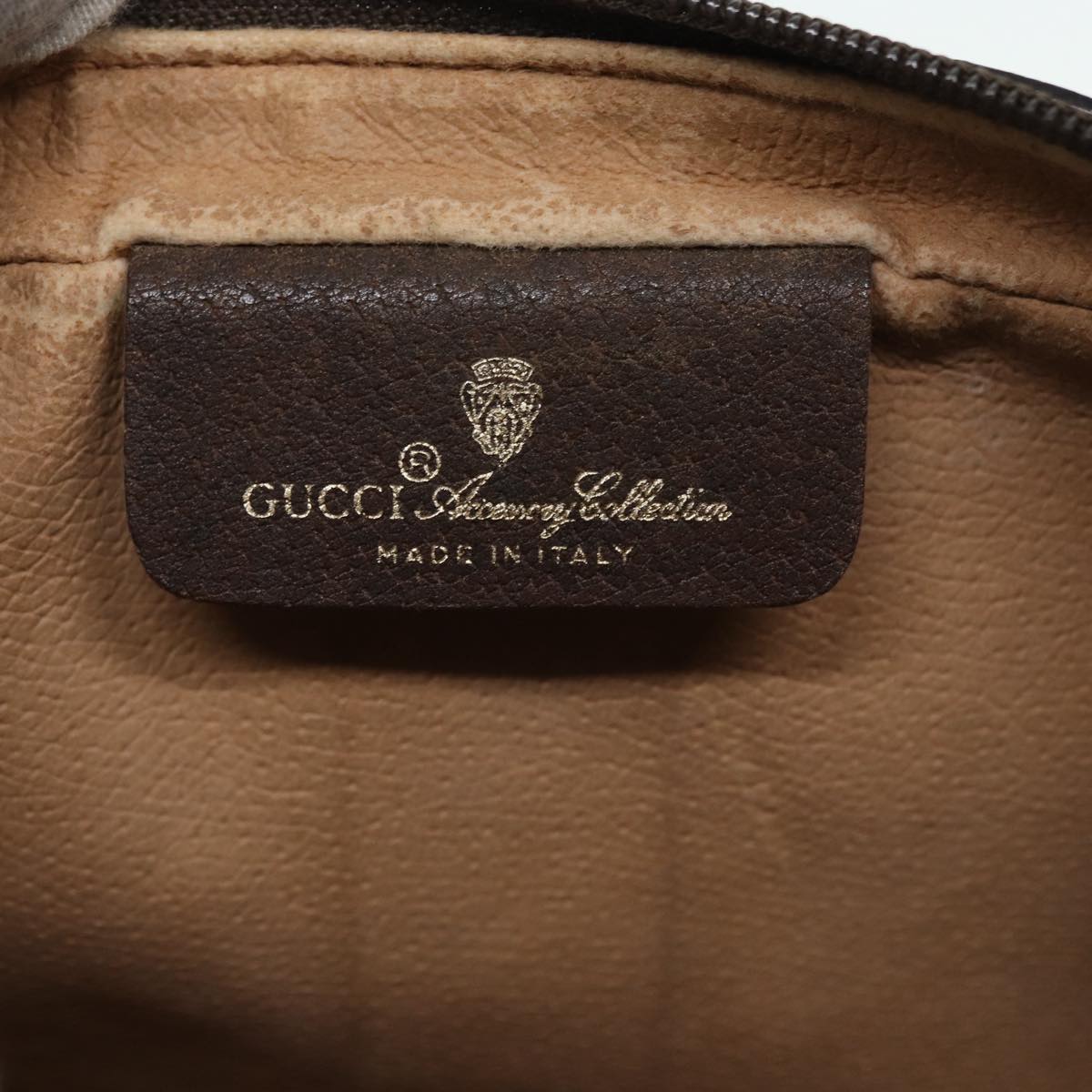 GUCCI GG Supreme Web Sherry Line Clutch Bag PVC Beige Red 156 01 012 84589