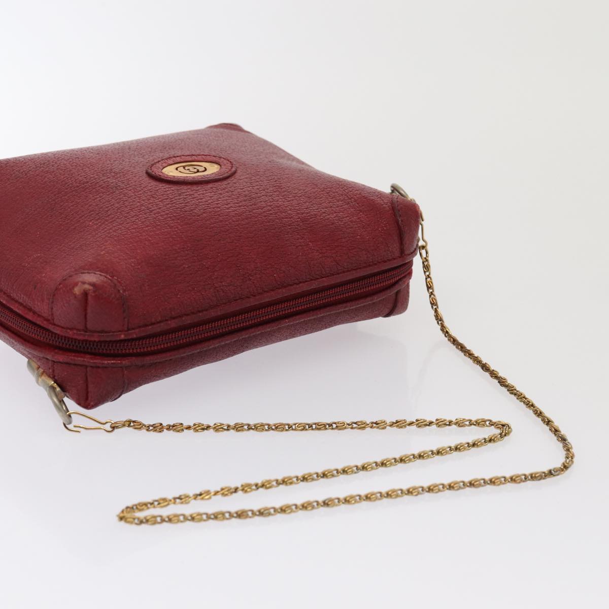 GUCCI Web Sherry Line Chain Bag Leather Patent 3Set Brown Red Green 84597