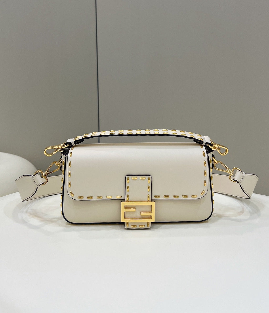 FI Mon Baguette MeGLAMIum White Bag For Woman 28cm/11in 8BR600AGLAMIQF1FIR