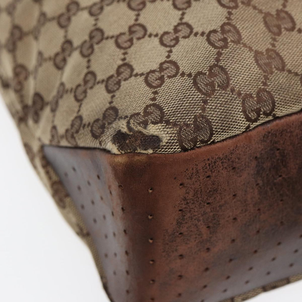 GUCCI GG Canvas Tote Bag Beige Brown 153238 84604