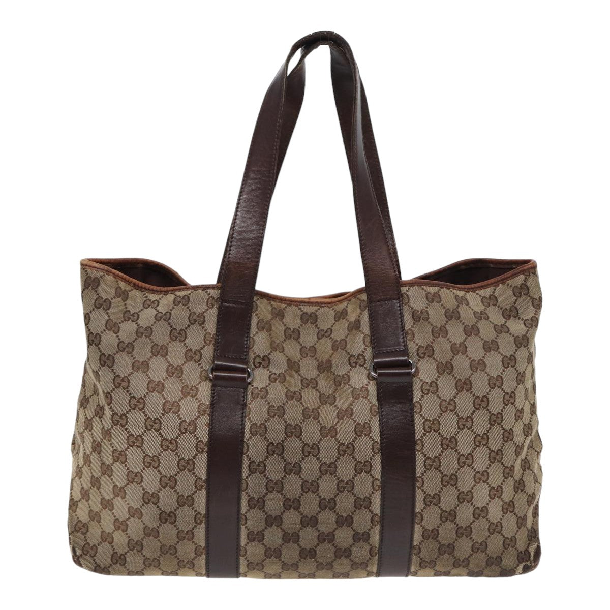 GUCCI GG Canvas Tote Bag Beige Brown 153238 84604