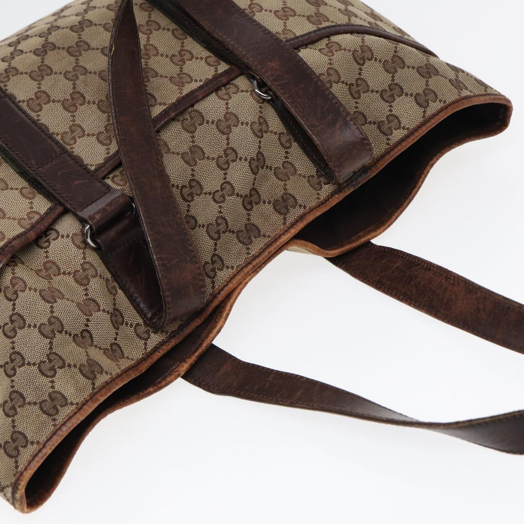 GUCCI GG Canvas Tote Bag Beige Brown 153238 84604