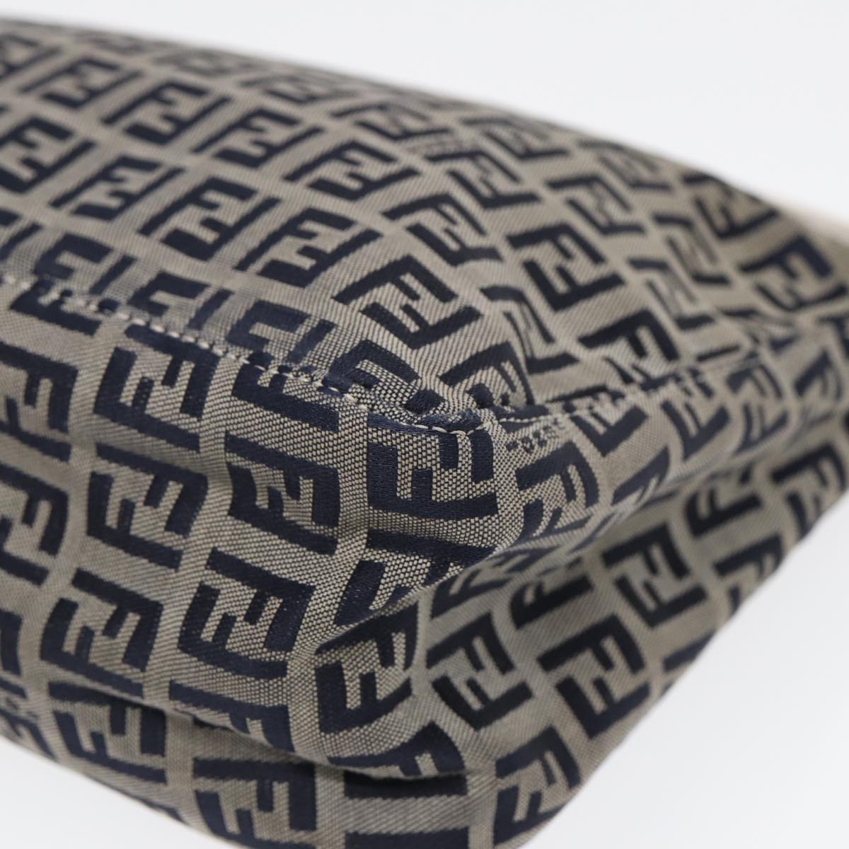 FENDI Zucchino Canvas Accessory Pouch Navy 84615