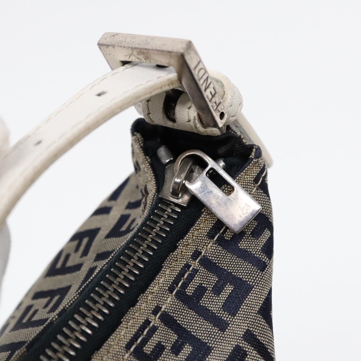 FENDI Zucchino Canvas Accessory Pouch Navy 84615