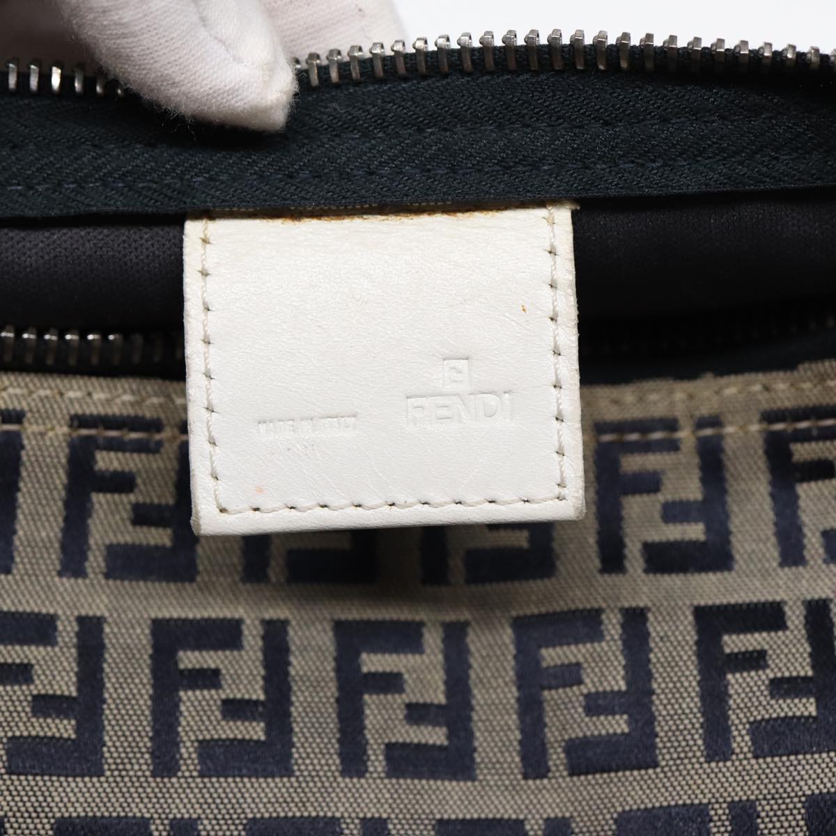 FENDI Zucchino Canvas Accessory Pouch Navy 84615