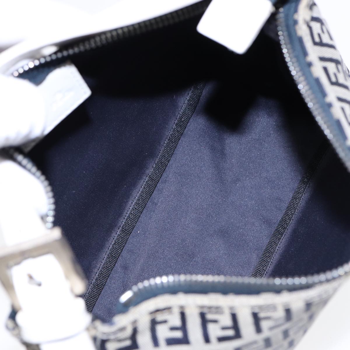 FENDI Zucchino Canvas Accessory Pouch Navy 84615