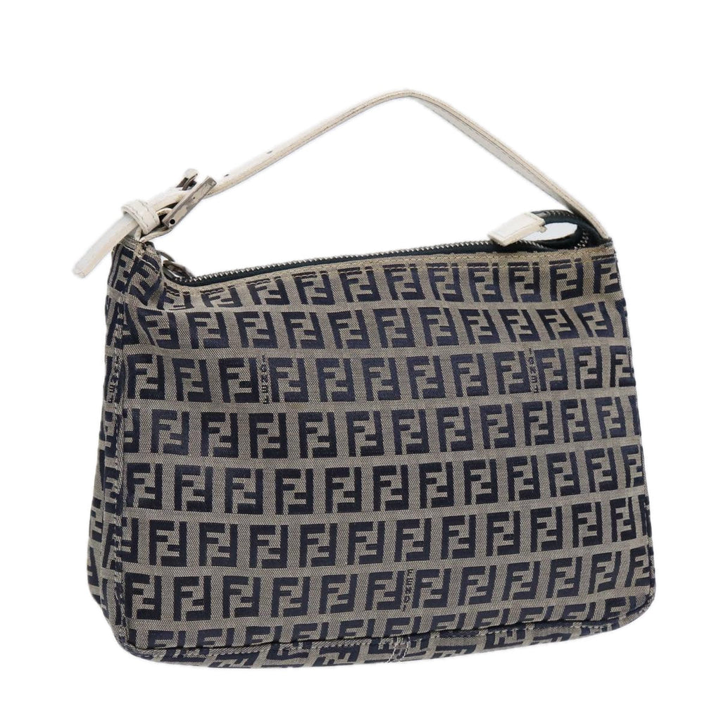 FENDI Zucchino Canvas Accessory Pouch Navy 84615