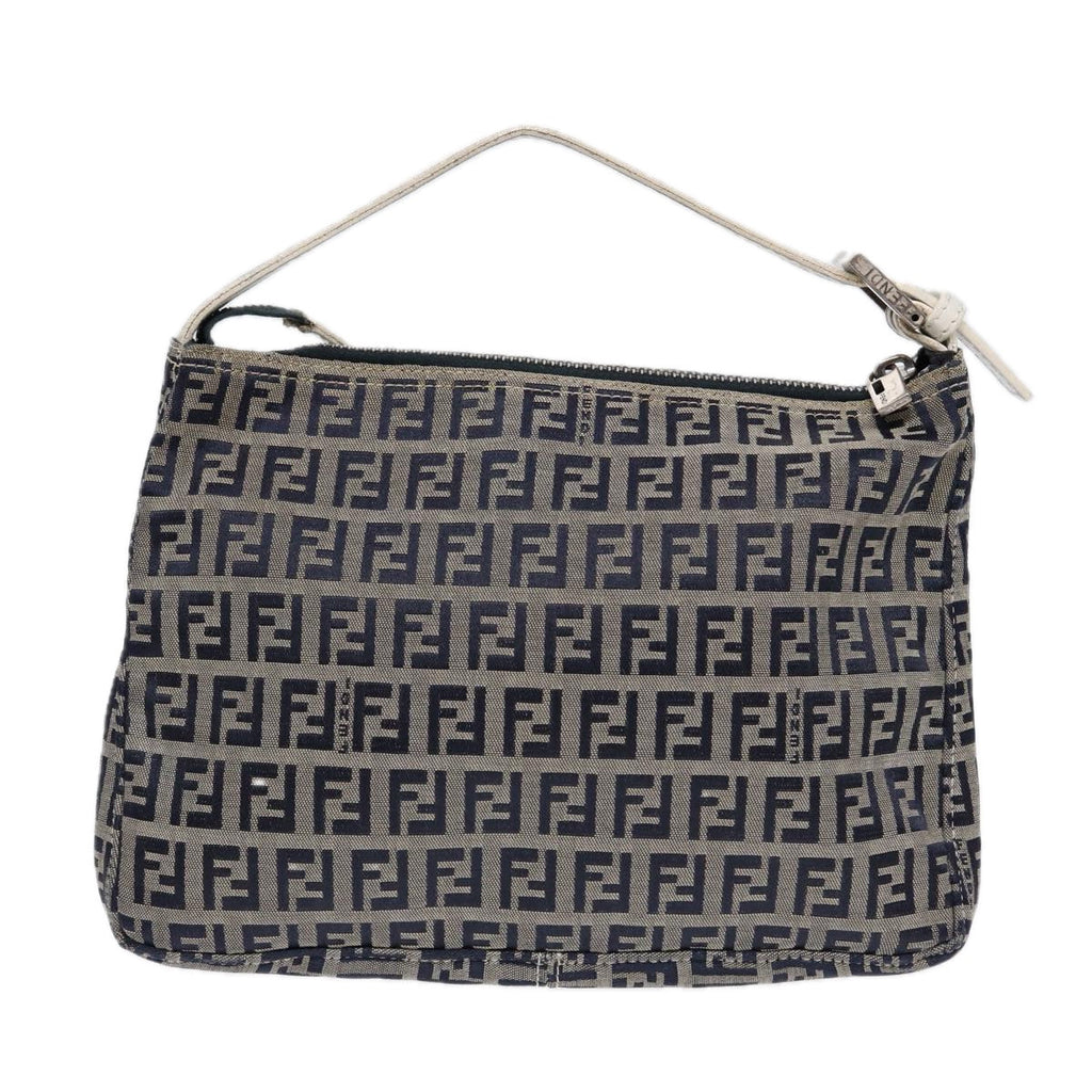 FENDI Zucchino Canvas Accessory Pouch Navy 84615