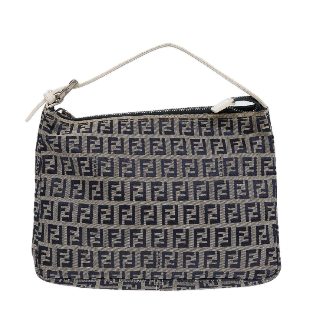 FENDI Zucchino Canvas Accessory Pouch Navy 84615