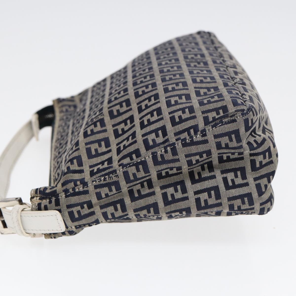 FENDI Zucchino Canvas Accessory Pouch Navy 84615