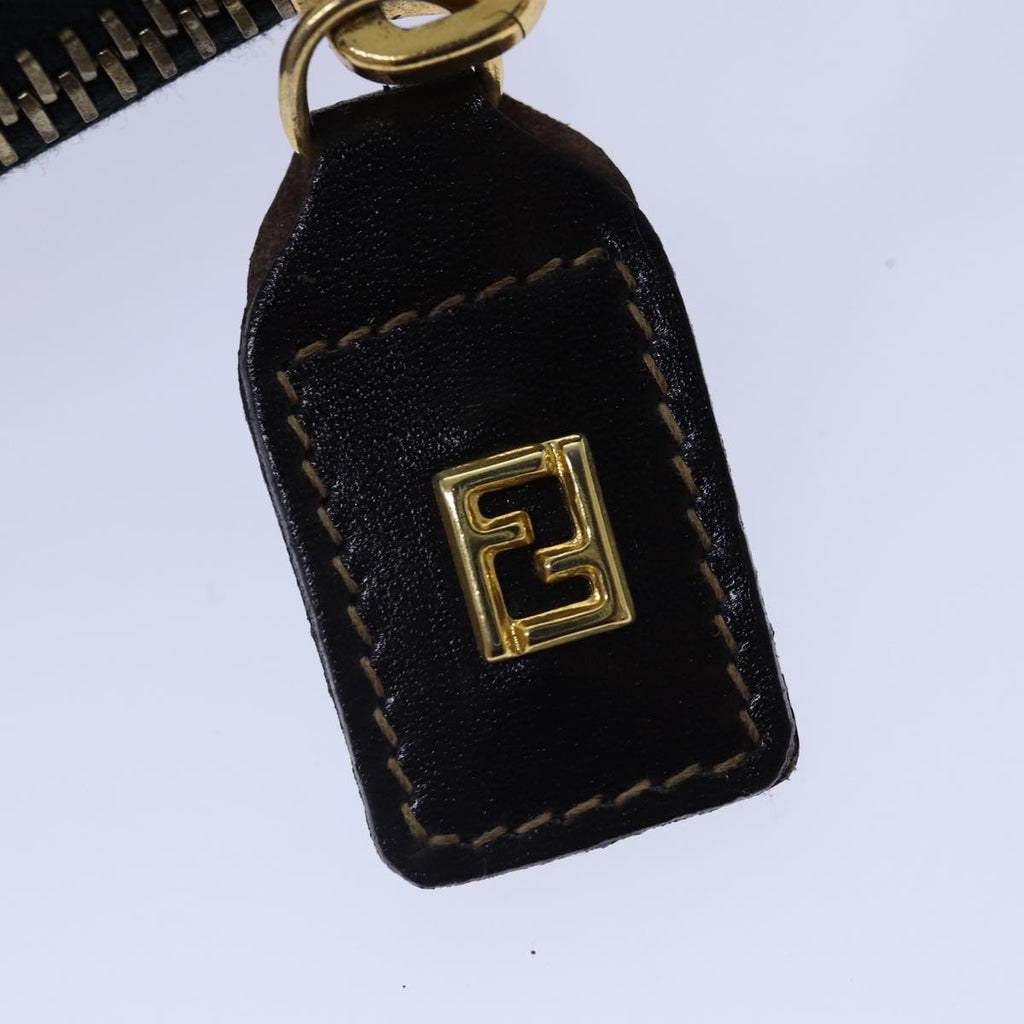 FENDI Zucca Canvas Clutch Bag Brown Black gold 84616