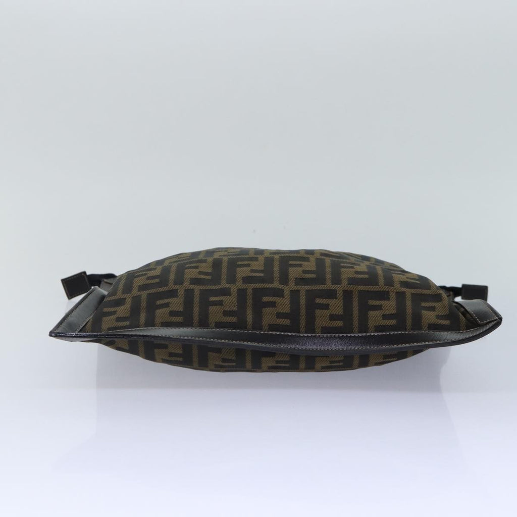 FENDI Zucca Canvas Clutch Bag Brown Black gold 84616