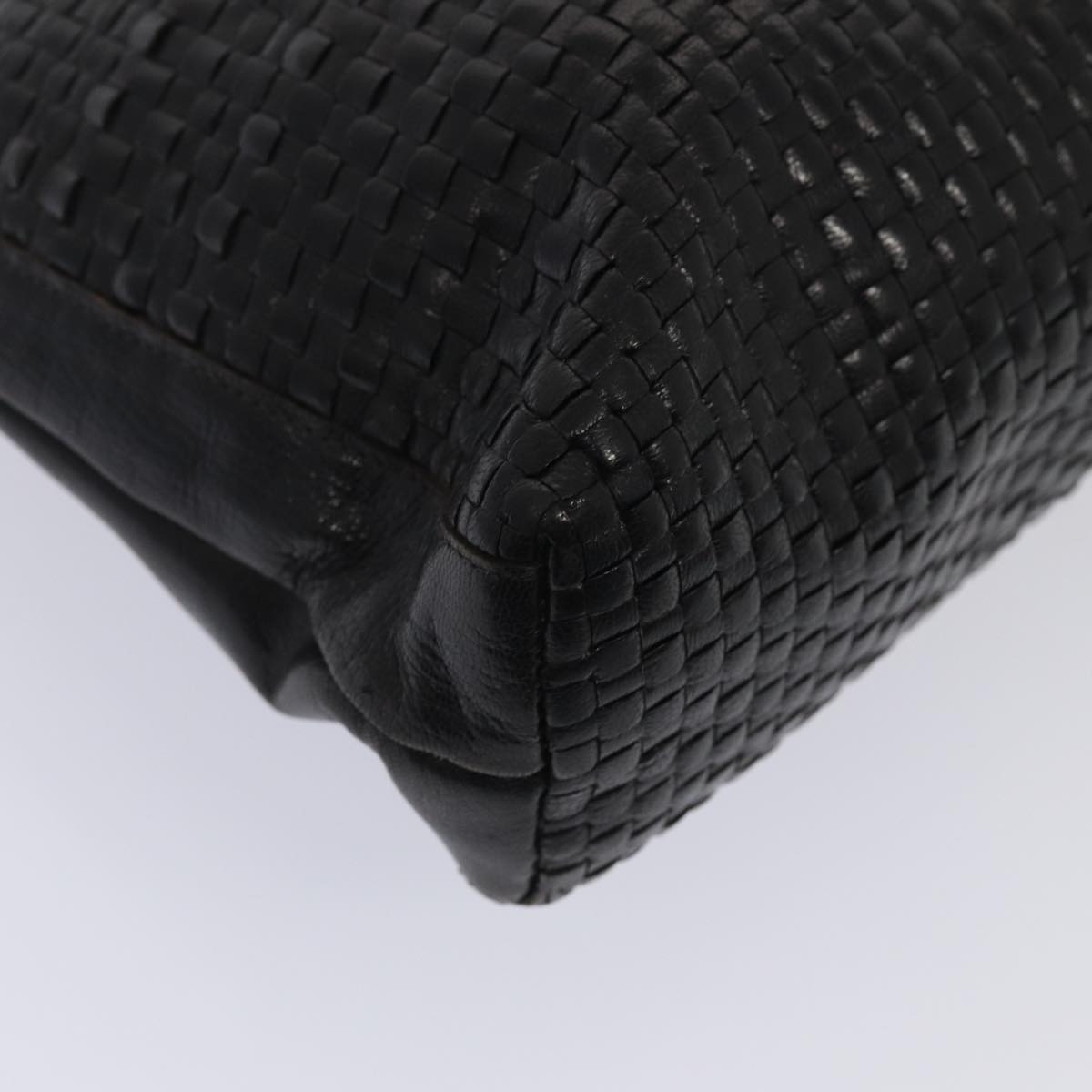 FENDI Tote Bag Leather Black Gold 84621