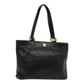 FENDI Tote Bag Leather Black Gold 84621