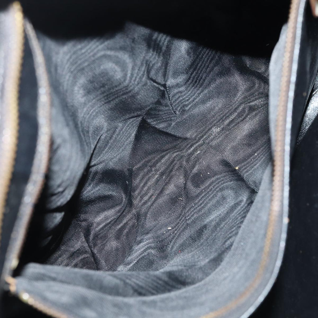 FENDI Tote Bag Leather Black Gold 84621