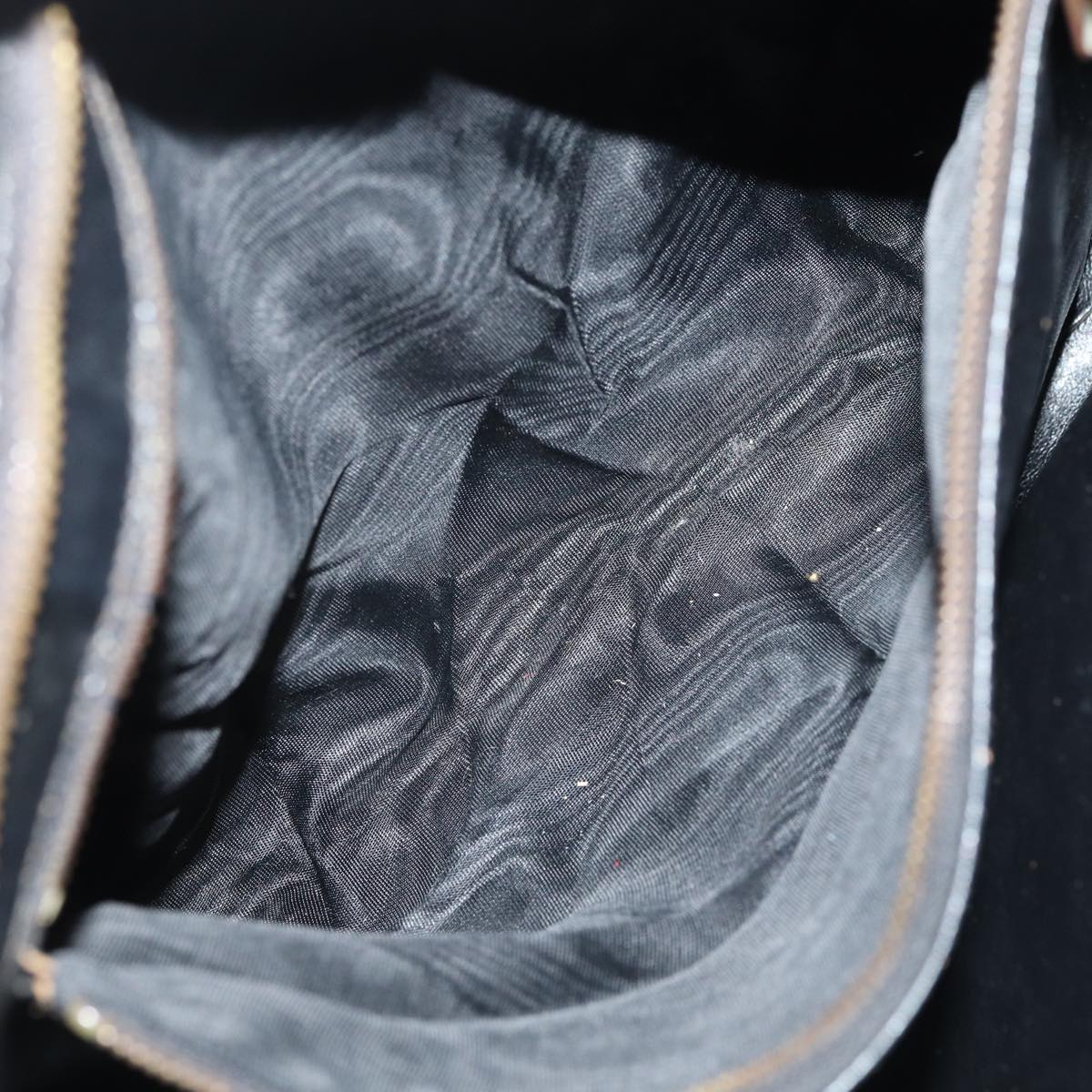 FENDI Tote Bag Leather Black Gold 84621