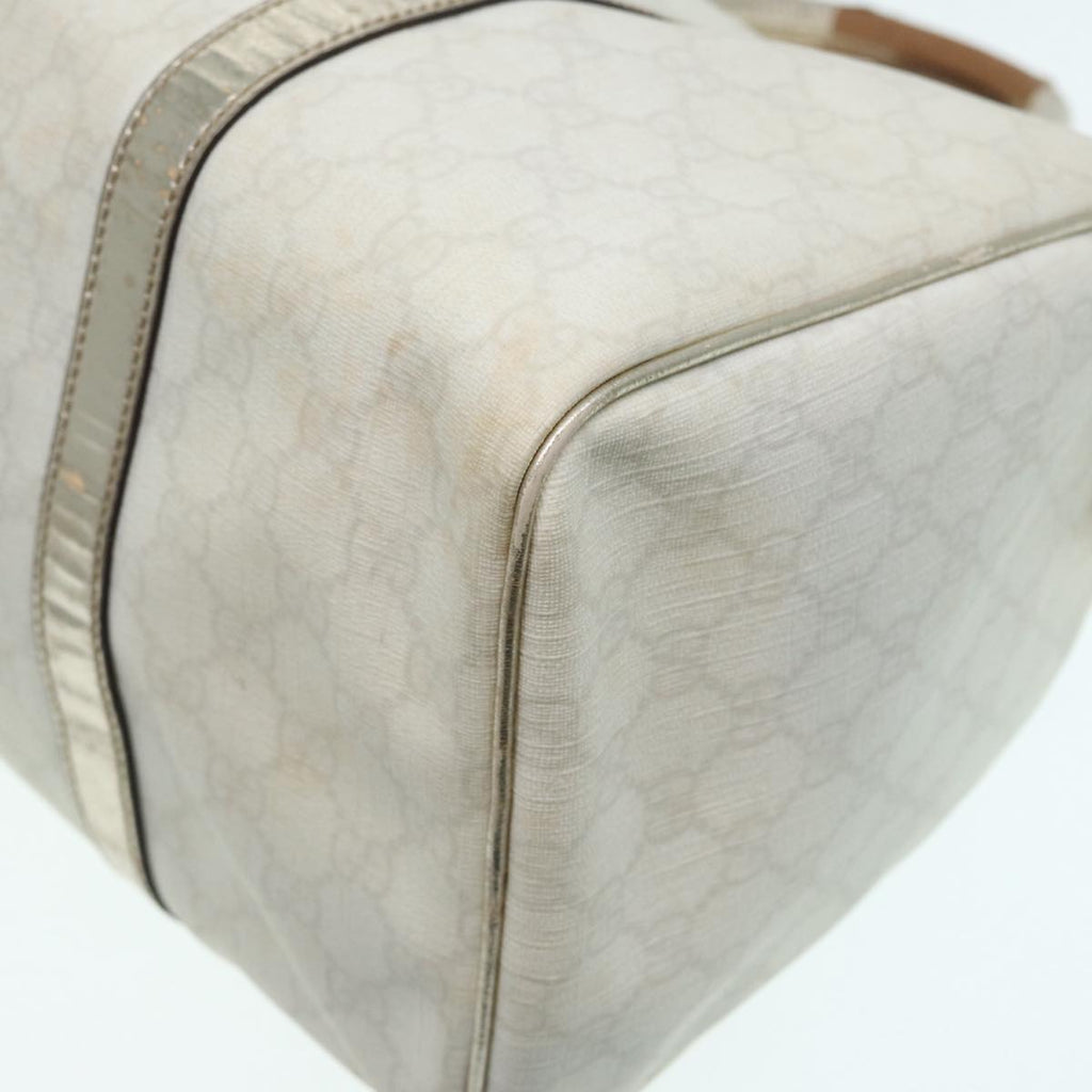 GUCCI GG Supreme Boston Bag PVC Leather White Silver gold 193603 84624