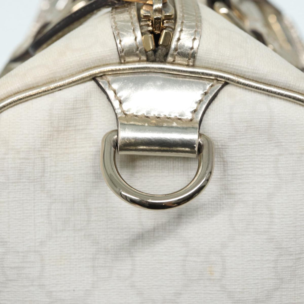 GUCCI GG Supreme Boston Bag PVC Leather White Silver gold 193603 84624