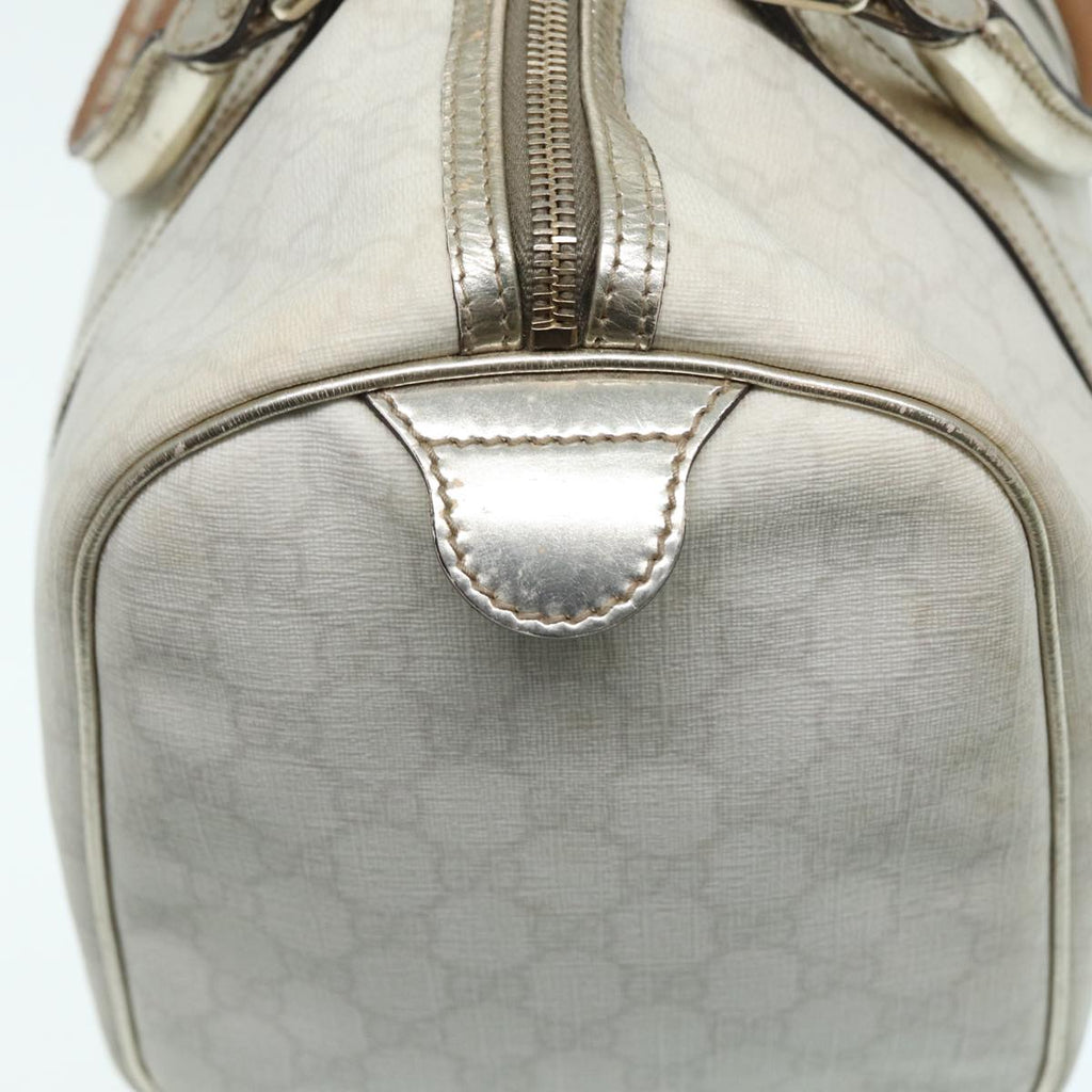 GUCCI GG Supreme Boston Bag PVC Leather White Silver gold 193603 84624
