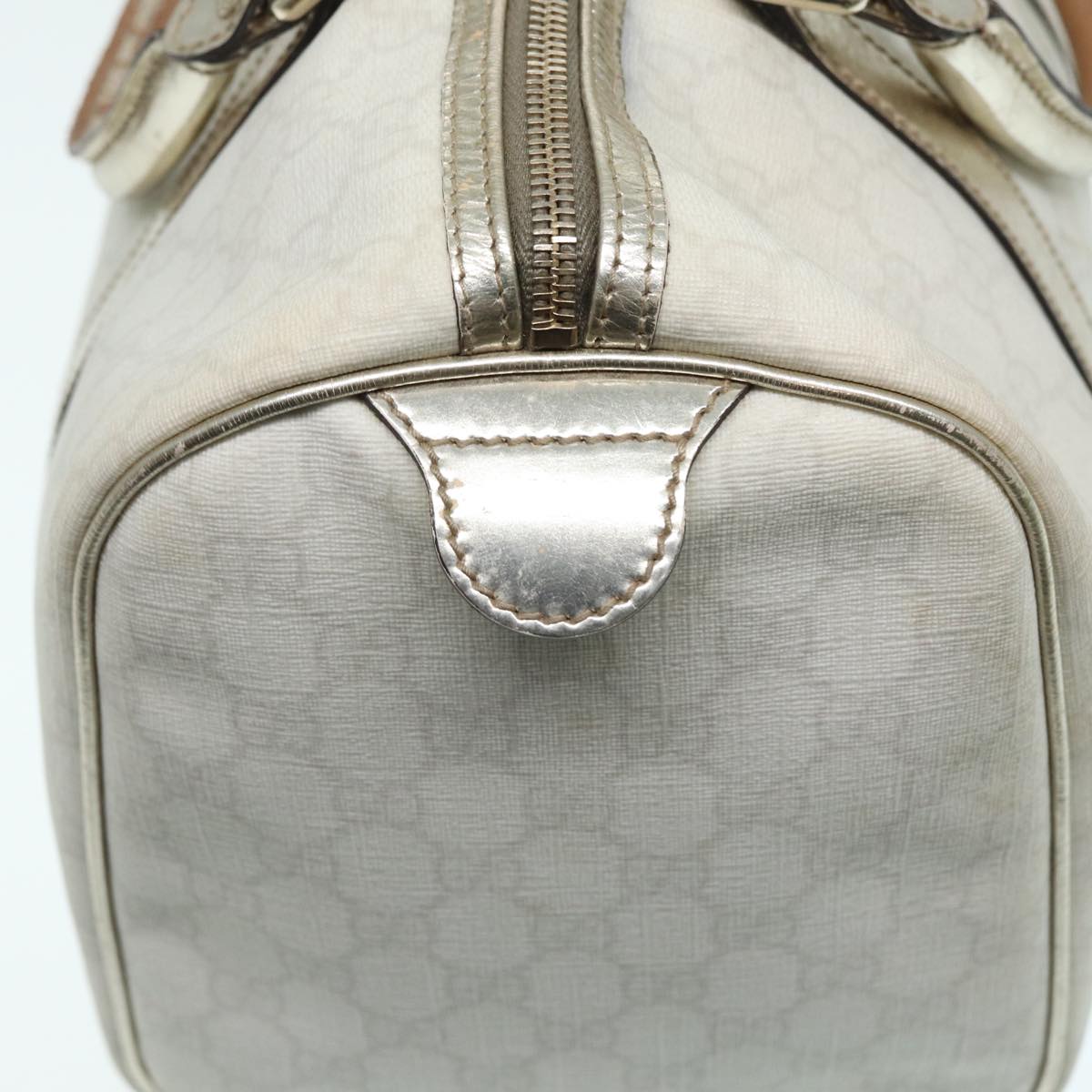 GUCCI GG Supreme Boston Bag PVC Leather White Silver gold 193603 84624