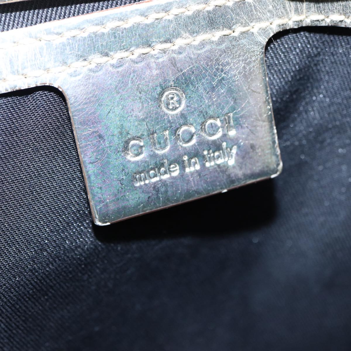 GUCCI GG Supreme Boston Bag PVC Leather White Silver gold 193603 84624