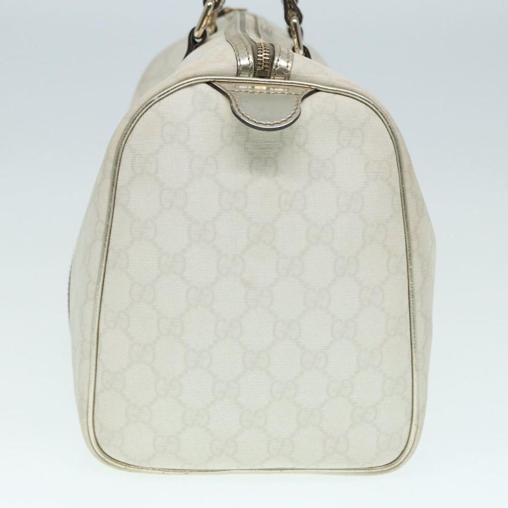 GUCCI GG Supreme Boston Bag PVC Leather White Silver gold 193603 84624