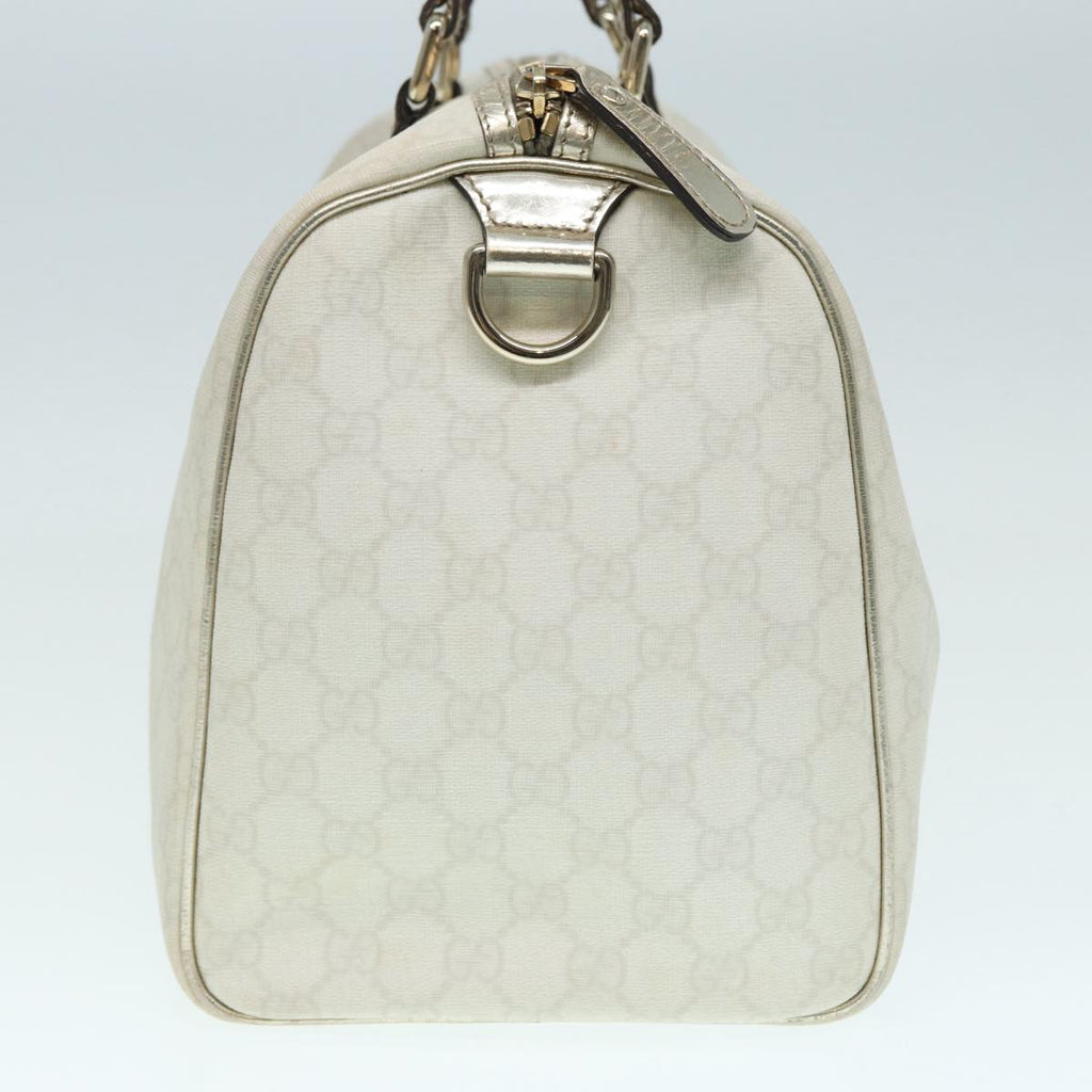 GUCCI GG Supreme Boston Bag PVC Leather White Silver gold 193603 84624
