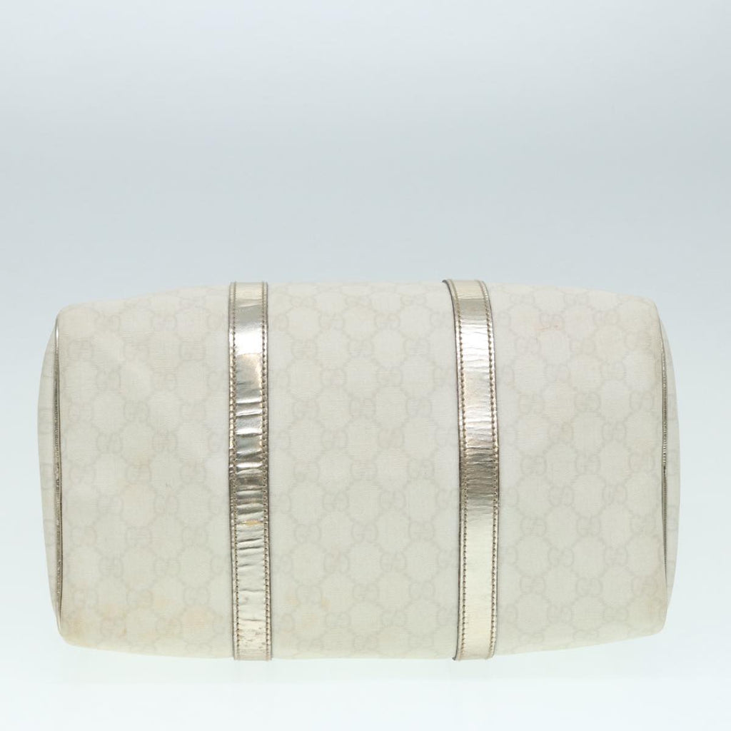 GUCCI GG Supreme Boston Bag PVC Leather White Silver gold 193603 84624