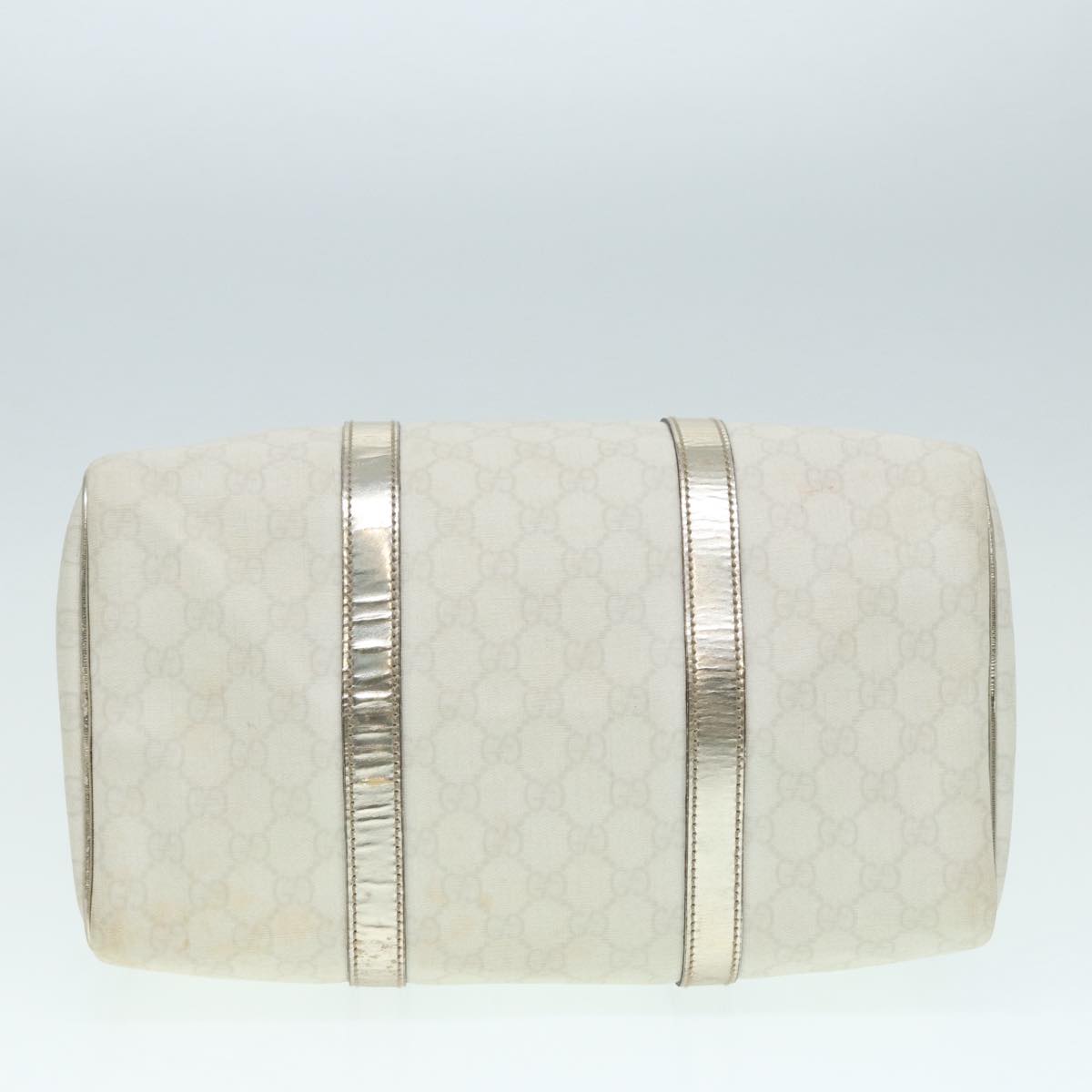 GUCCI GG Supreme Boston Bag PVC Leather White Silver gold 193603 84624