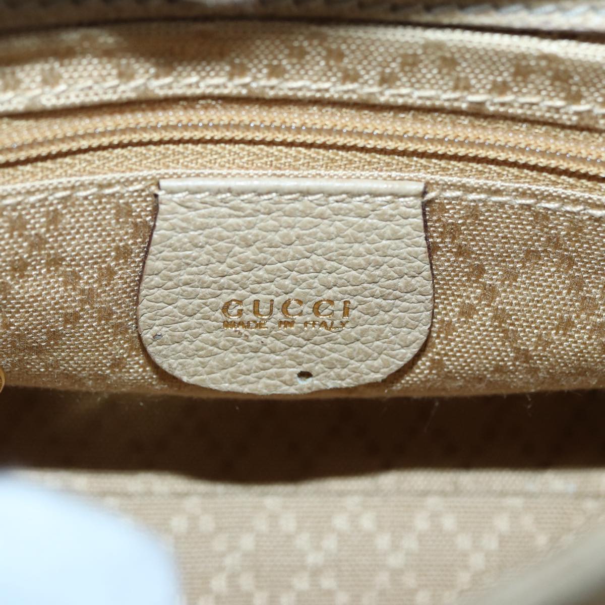 GUCCI Bamboo Hand Bag Suede 2way Beige Gold 007 1793 0238 84637
