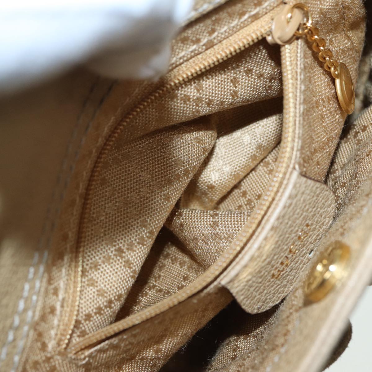 GUCCI Bamboo Hand Bag Suede 2way Beige Gold 007 1793 0238 84637