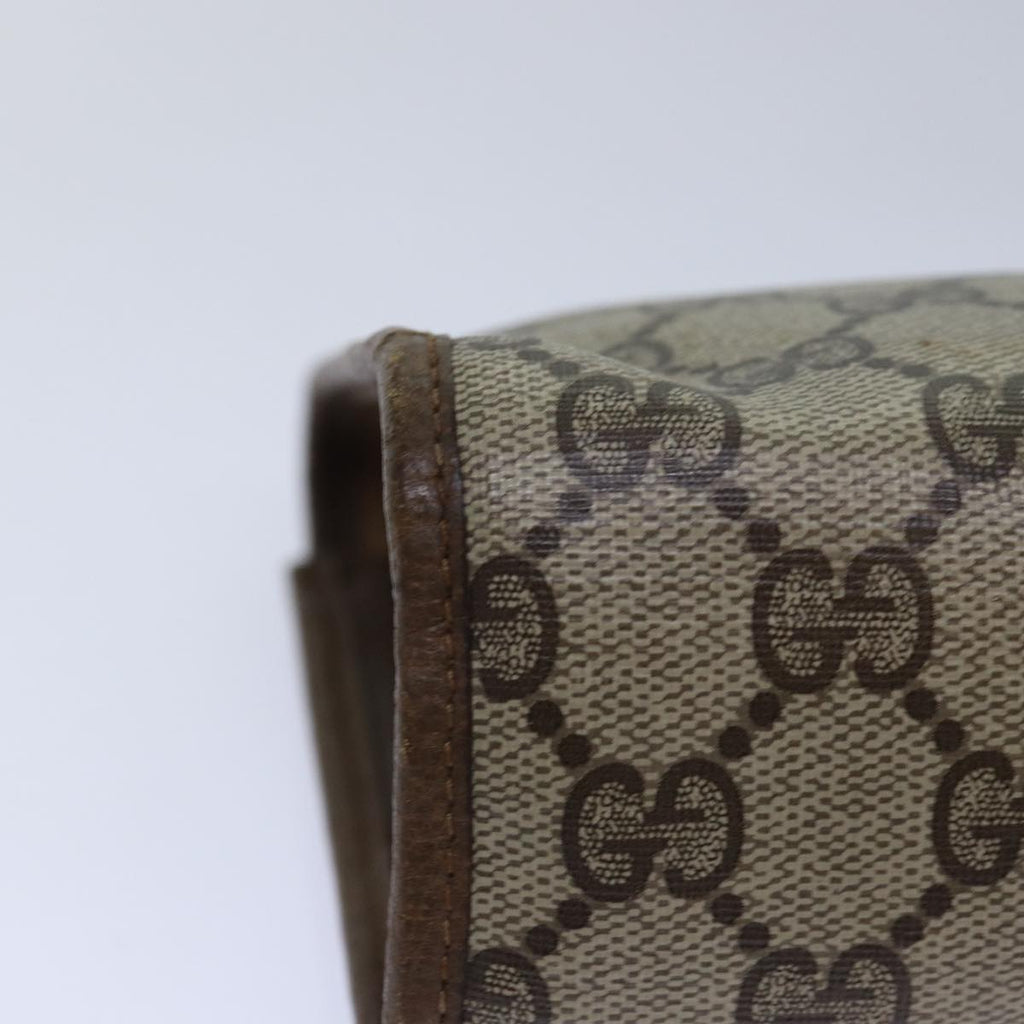 GUCCI GG Supreme Web Sherry Line Clutch Bag PVC Beige Gold 89 01 030 84639