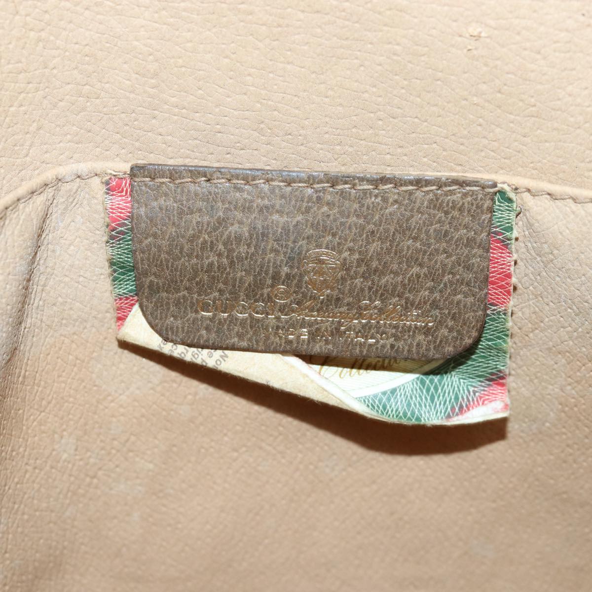 GUCCI GG Supreme Web Sherry Line Clutch Bag PVC Beige Gold 89 01 030 84639