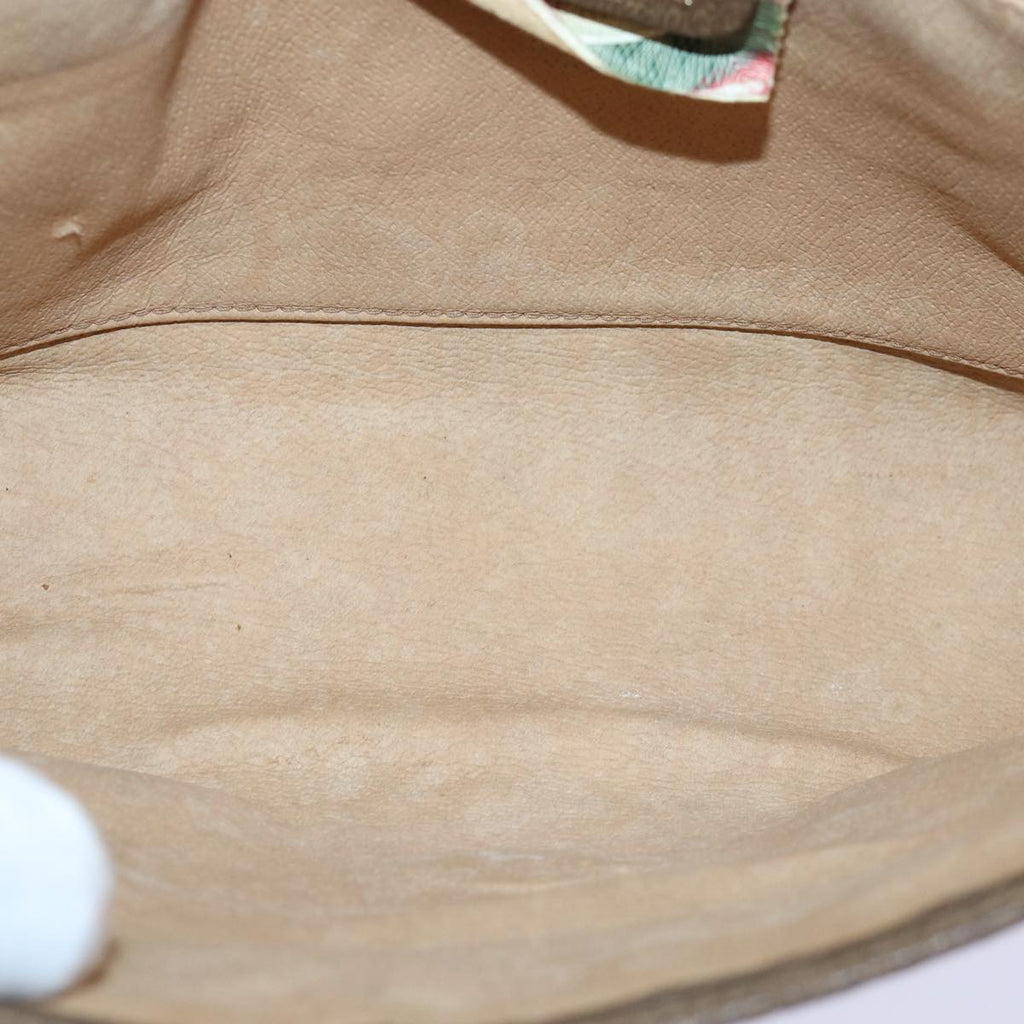 GUCCI GG Supreme Web Sherry Line Clutch Bag PVC Beige Gold 89 01 030 84639