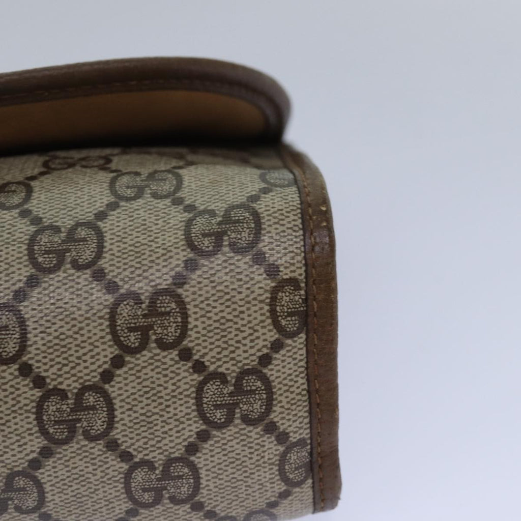 GUCCI GG Supreme Web Sherry Line Clutch Bag PVC Beige Gold 89 01 030 84639
