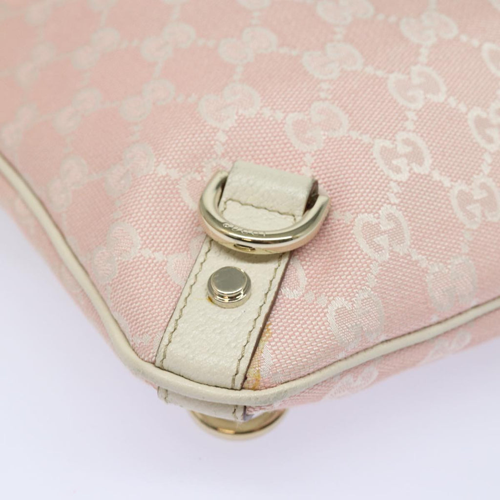 GUCCI GG Canvas Shoulder Bag Pink Gold 131326 84659