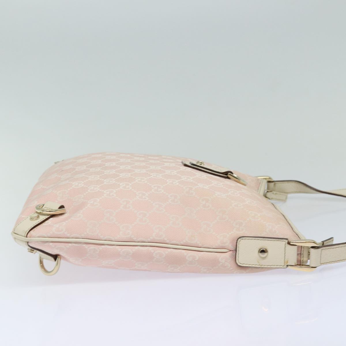 GUCCI GG Canvas Shoulder Bag Pink Gold 131326 84659