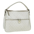 GUCCI GG Supreme Shoulder Bag PVC Leather White Gold 84660