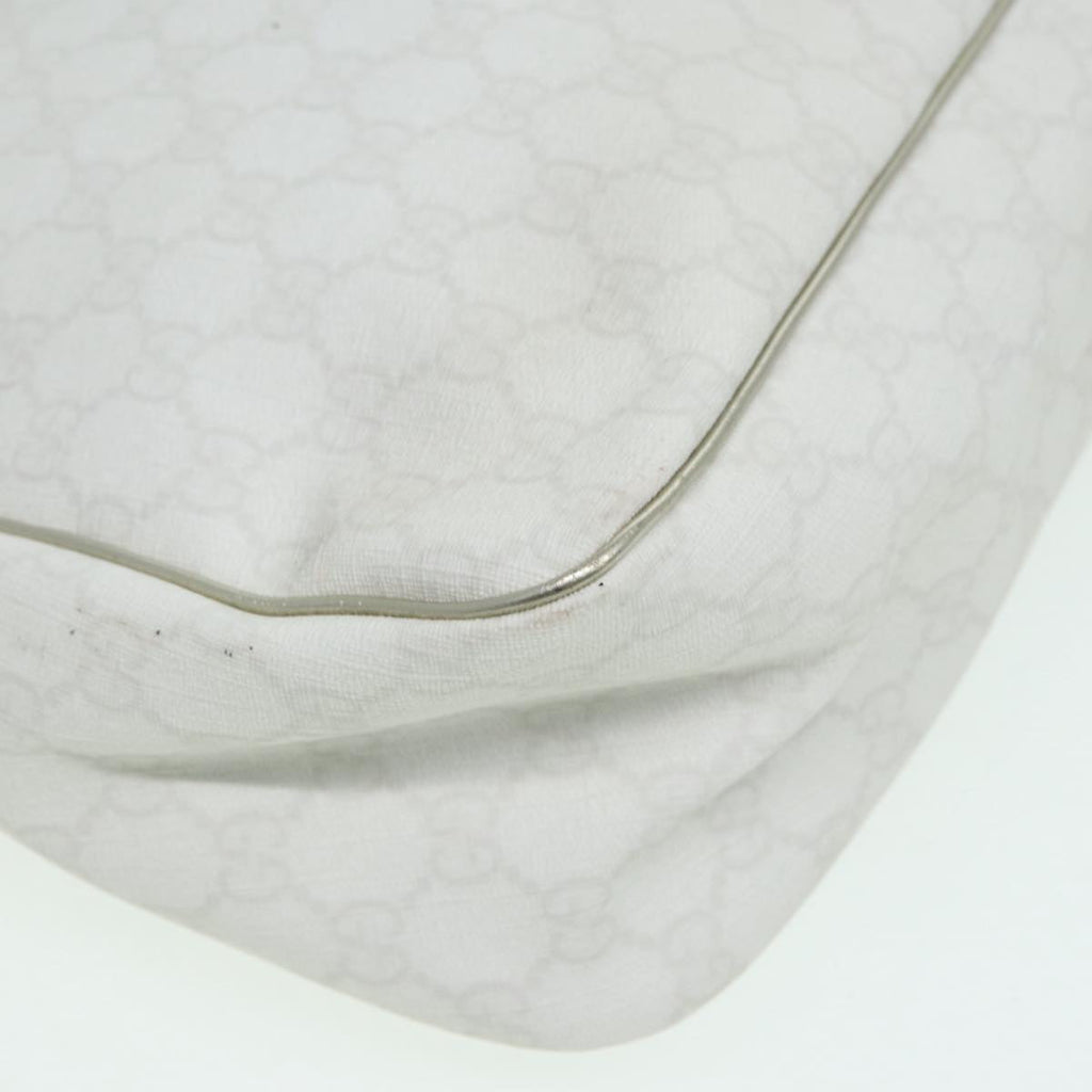 GUCCI GG Supreme Shoulder Bag PVC Leather White Gold 84660