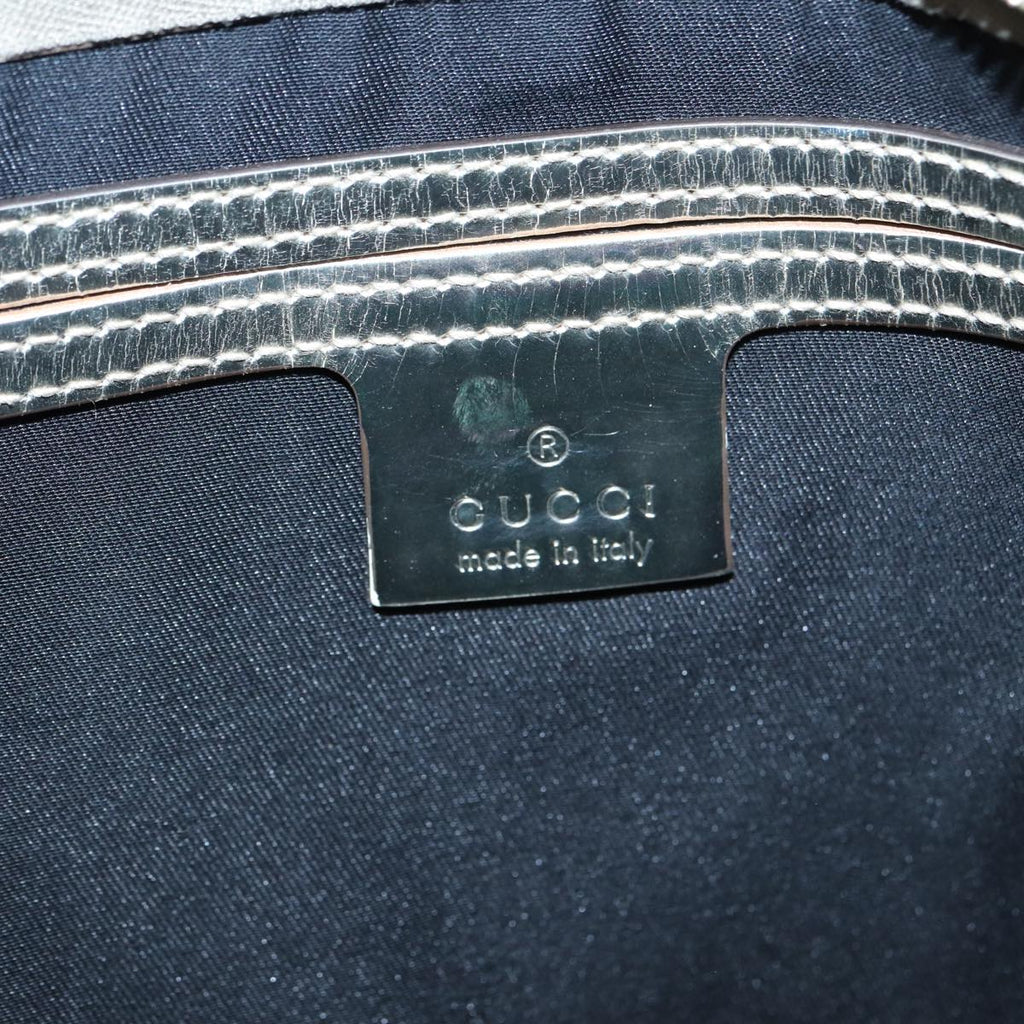 GUCCI GG Supreme Shoulder Bag PVC Leather White Gold 84660