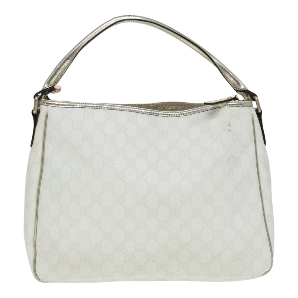 GUCCI GG Supreme Shoulder Bag PVC Leather White Gold 84660